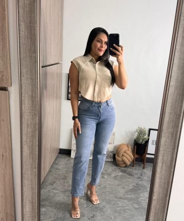 Mom Jeans Costura en Bolsillos