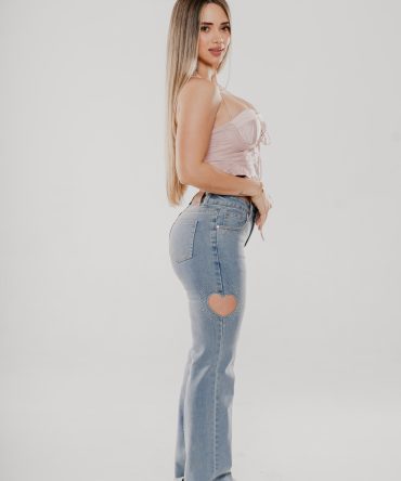 Jeans Recto Corazon Brillante